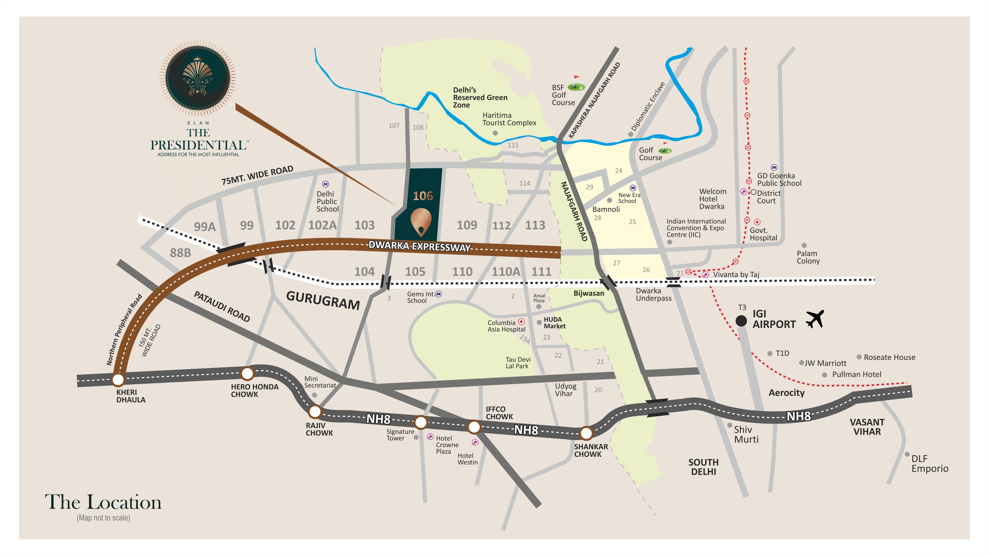 elan the presidential location map